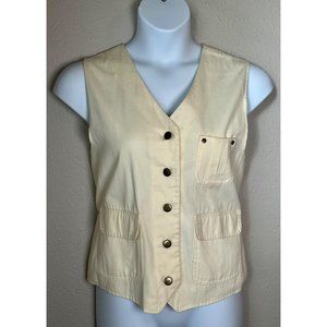 WOMENS BON JOUR VEST/BLOUSEI IN BUTTER YELLOW SIZE LARGE